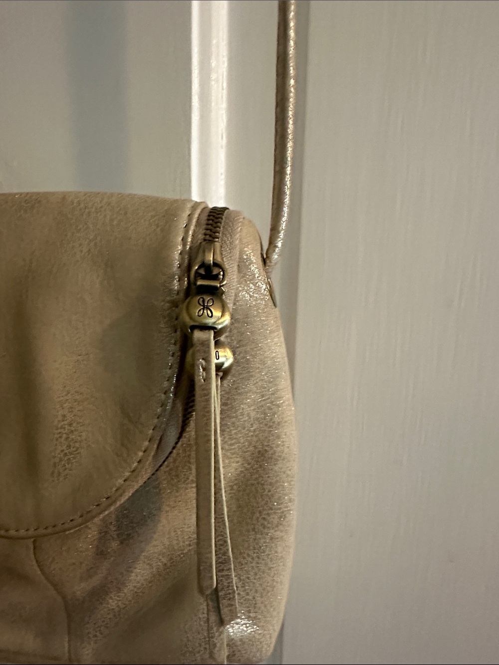 HOBO Taupe Leather Crossbody Bag - Picture 4 of 7
